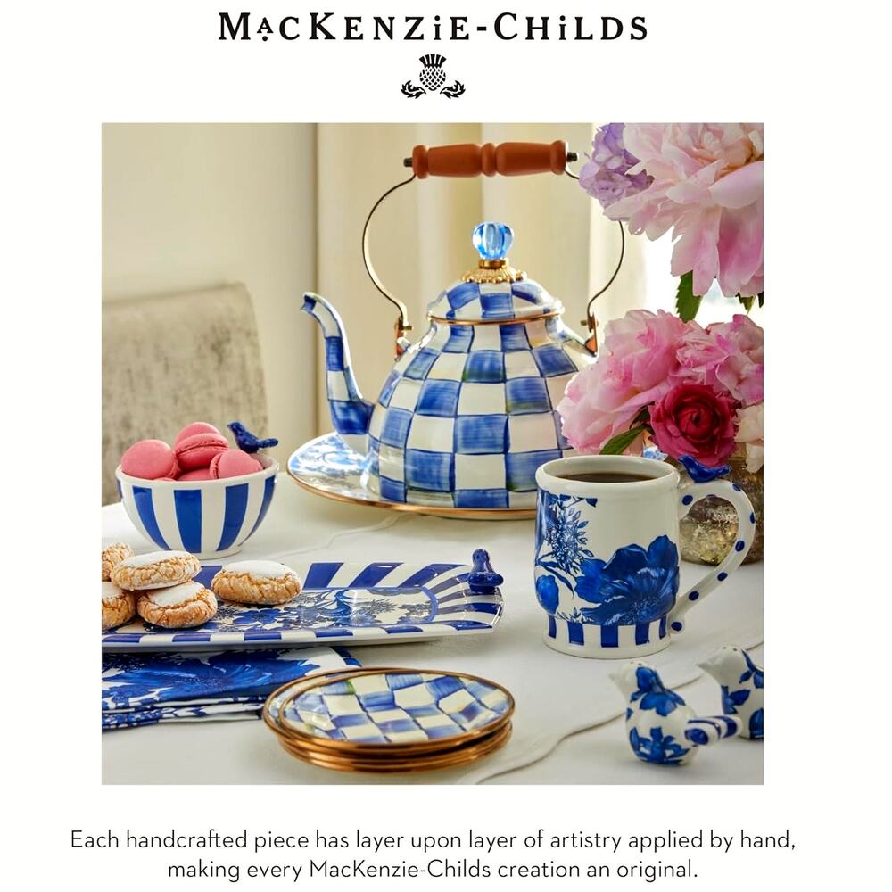 Mackenzie Childs Royal Check Lidded Sugar Bowl NEW - Picture 6 of 7